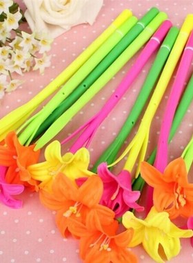 Silicone Flowershaped Pen Cute Neutral Pen Black Sunflower P