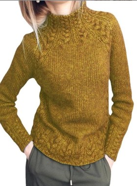 Solid Knit Sweater for Women Fashionable EuropeanAmerican St