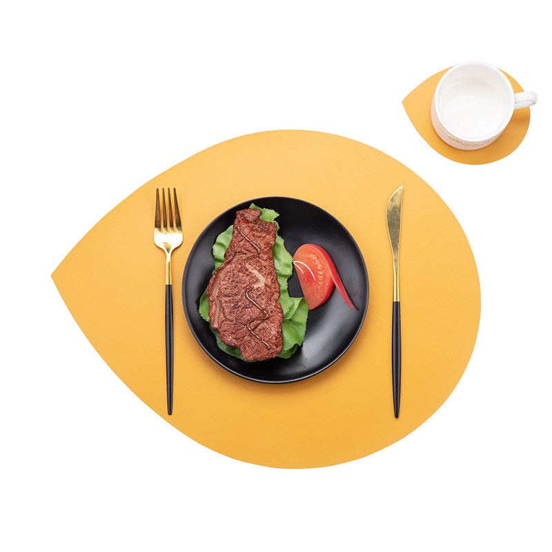 2Color 2Sided Waterdropshaped CoastersPlacemats Home Solidco