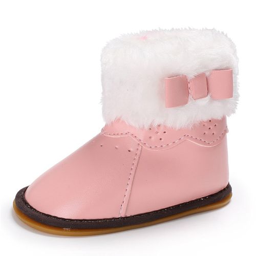 Winter Warm Shoes for Girls PU Leather Boots with Reinforced