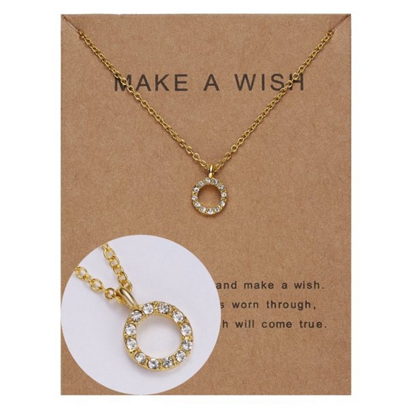 Creative Paper Card Jewelry Diamond Hollow Round Pendant Cho