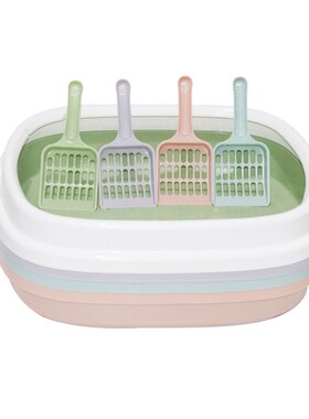 Large SemiEnclosed Cat Litter Box PP Plastic AntiSplash Cat