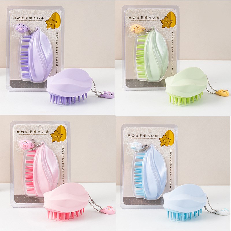 Japanese Starfruit Shampoo Comb Silicone Hair Brush for Wet