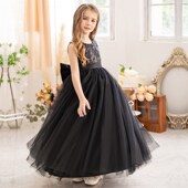 Piano Girl Dress Girls Kids Flower Tutu Runway Princess Host