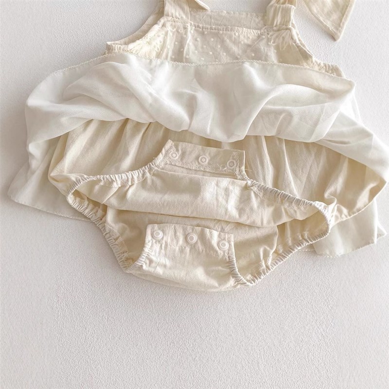 Girls Summer Bow Strappy Halter Dress Infant Sweet Mesh Prin