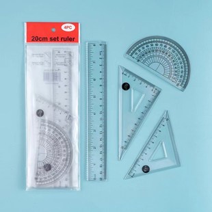 4Piece Ruler Set School Supplies Neutral Packing for Draftin