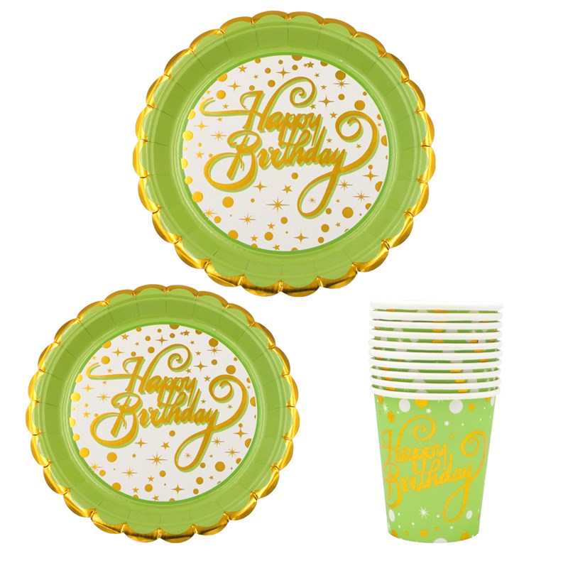 Happy Birthday Gold Foil 7 9 Disposable Paper Plates Party S
