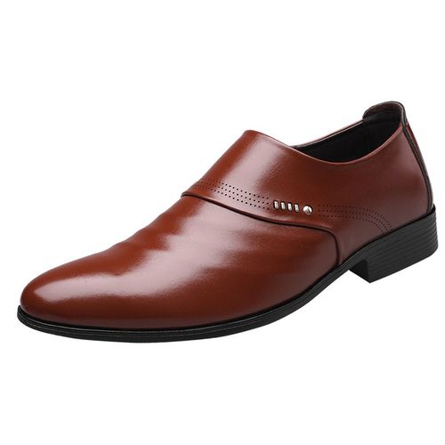 2255shoesmen Casual Pointed Toe Slipon Shoes for Men Leather
