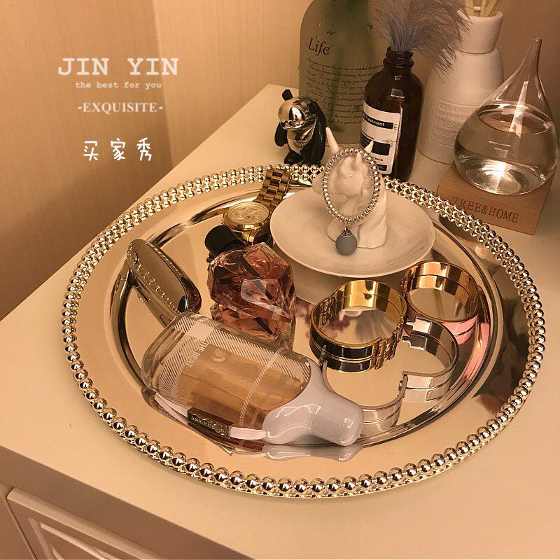 European Metal Cake Plate Silver Plated Tray for Incense Aft