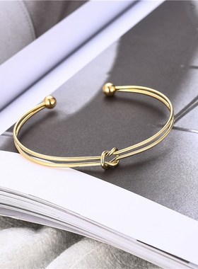 Simple Doublelayer Knot Bracelet for Women Openended Wristba