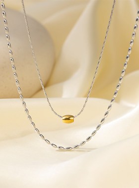 Golden Rice Beads Doublelayer Contrast Color Roadthrough Bea