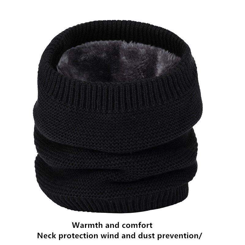 Warm Neck Warmer Winter Plus Velvet Thick Elastic Stripe Kni