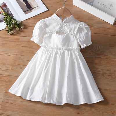 Girls Shortsleeve Dress 2025 Summer Princess Skirt Long Dres