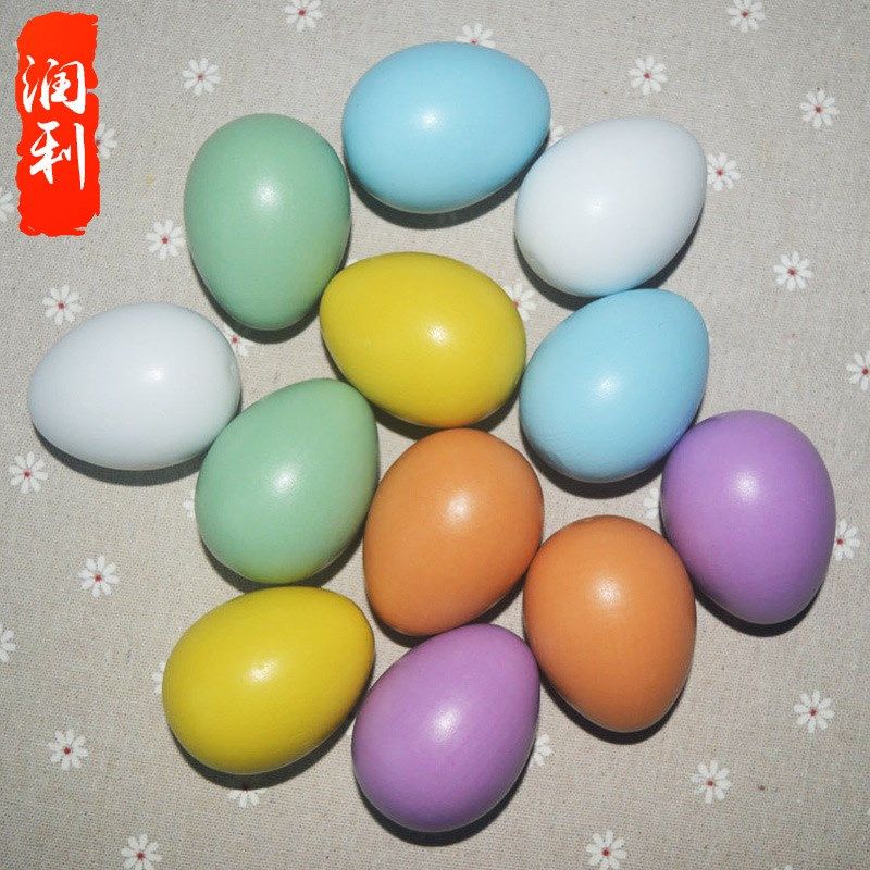 DIY Easter Egg Wooden Crafts for Kids Colorful Egg Model Toy