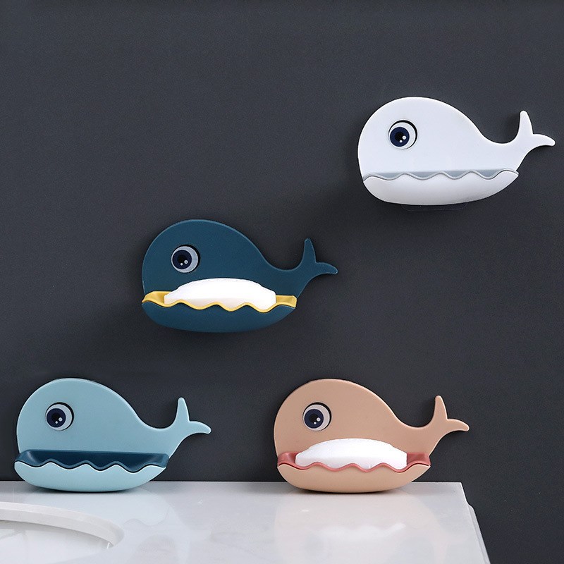 WhaleShaped Soap Holder WallMounted Bathroom Shelf for Soap