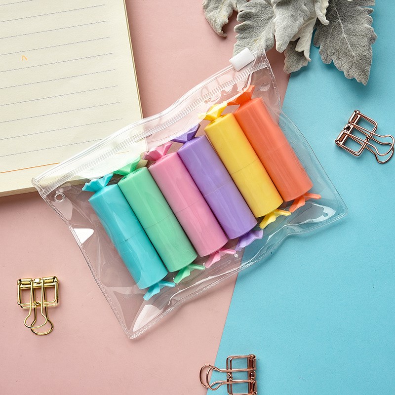 Korean CandyColored Stationery Students Fluorescent Pen Slan