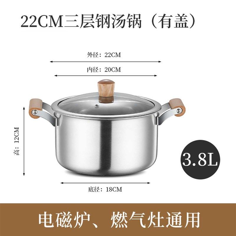 Stainless Steel Milk Pot Thickened Noodle Soup Pot Mini Smal