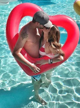 Love Swimming Ring Inflatable PVC Water Floaties Toys for Po
