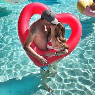 Love Swimming Ring Inflatable PVC Water Floaties Toys for Po
