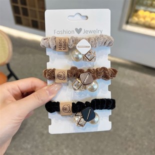 Nonmetal Fabric Hair Ornaments 3 Luxurious Pendant Hair Ring