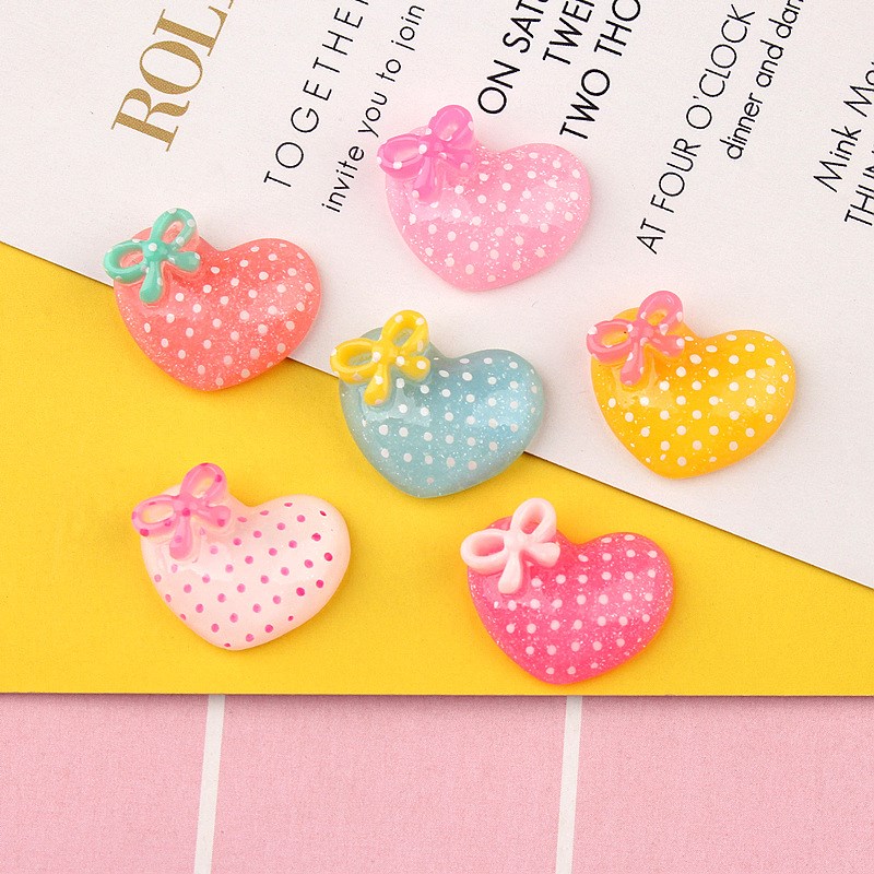 Bow Tie Heart Butterfly Bow Peach Heart Cream Glue Phone Cas