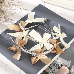 Heart Bowknot Pearl Hairband Styl Fashionable Japanese Girls