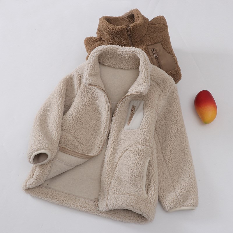 Warm Lamb Wool Jacket for Kids Thickened Reinforced Mid to L