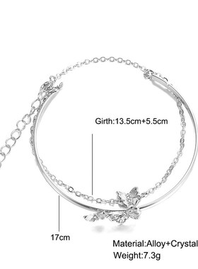 Creative Double Butterfly Opening Bracelet Womens HighEnd In