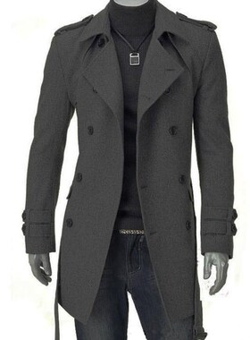 Plus Size Coat Mens British Style Woolen Coat Duffle Coat Br