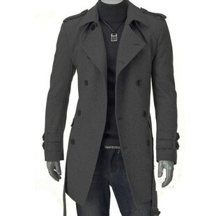 Plus Size Coat Mens British Style Woolen Coat Duffle Coat Br