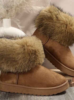 Short Thicksoled Snow Boots Women Winter 2025 Cotton Shoes S