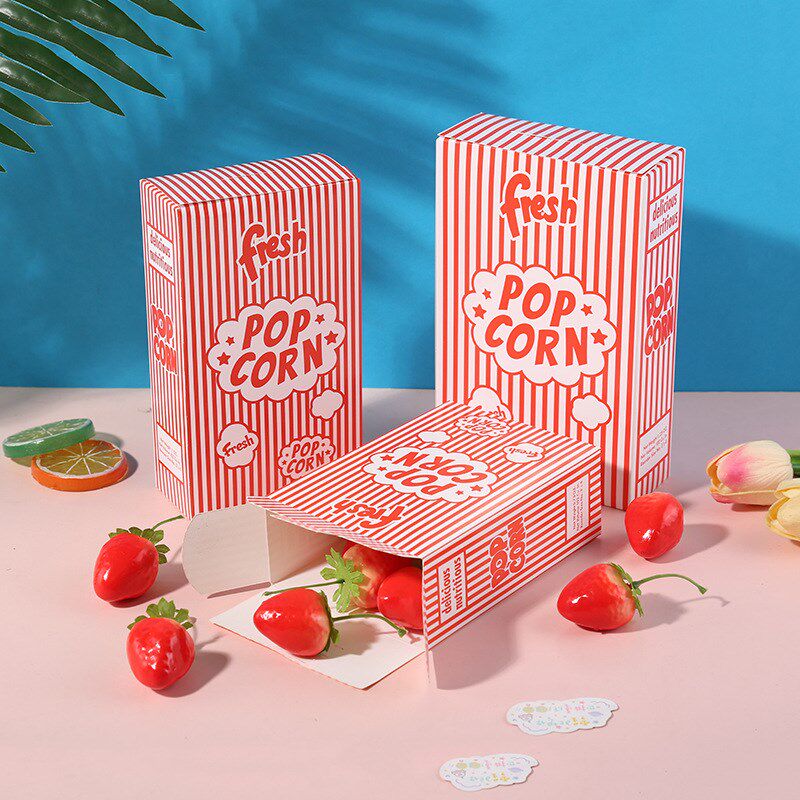 Disposable UnfoldFree Popcorn Boxes Multiple Sizes for Fries