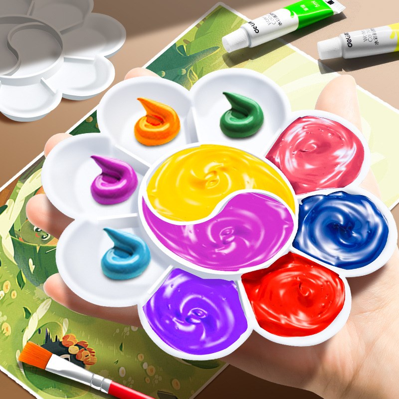 13Slot Thickened Plastic PaletteShaped for Painting Watercol