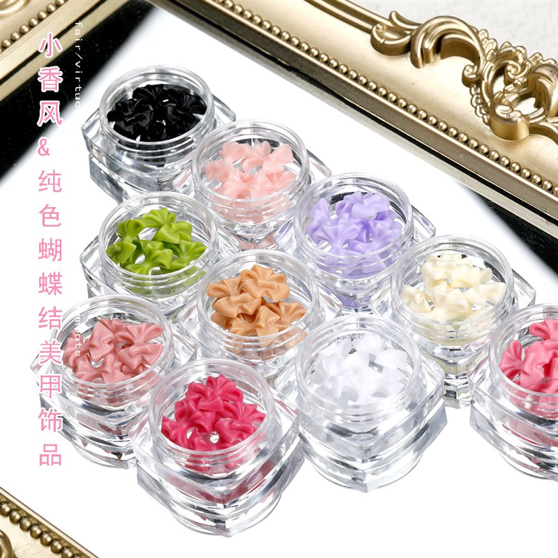 Resin Bow Tie 3D Colorful Bow Tie Nail Accessory for Girl Re