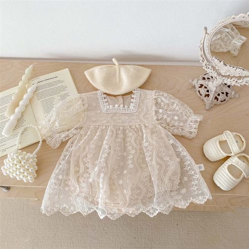 Summer Girls Cute Lace Gauze Bodysuit Romper 100 Days Prince
