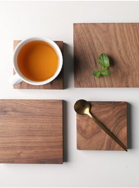 Black Walnut Heatproof Coaster Square Wooden Cup Holder Insu