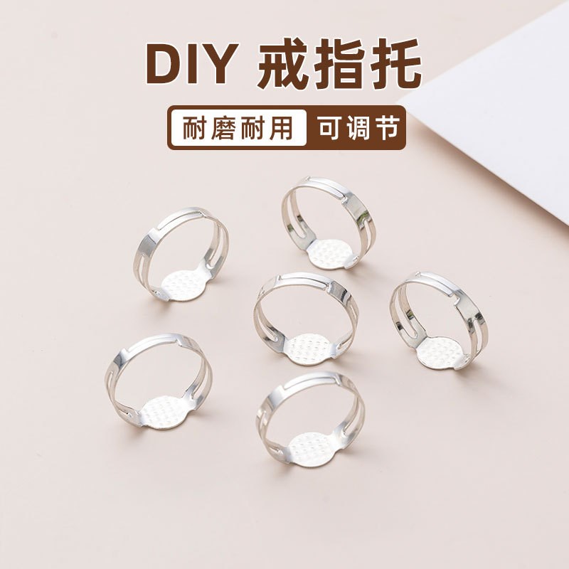 DIY Jewelry ring holder adjustable open band with holder met