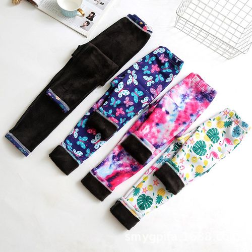 Girls FleeceLined Leggings Thin Velvet for Spring and Autumn