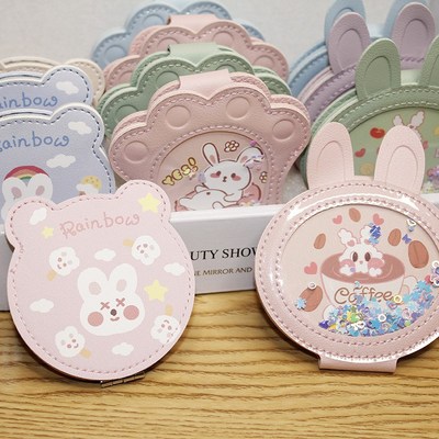 Mini Compact Mirror Cute Portable Foldable for Girls Student