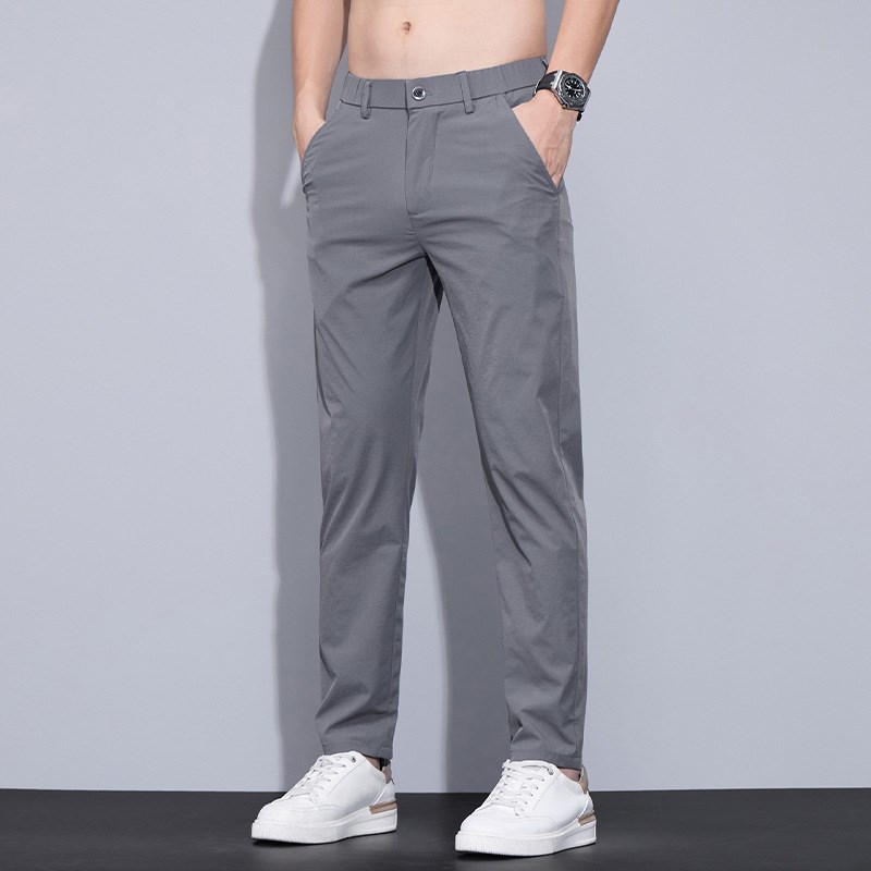 Icy Silk Casual Pants for Men 2025 Summer Slim Straight Elas