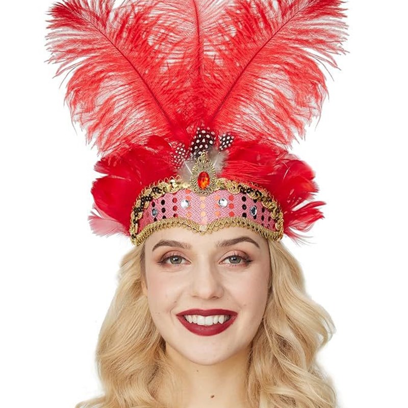 Ostrich Feather Headband for Carnival Halloween Cocktail Par