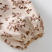 Infant Patchwork Harem SpringFall Romper Floral Collared Gir