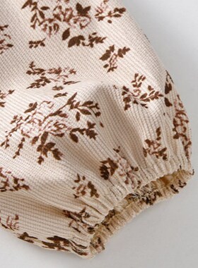 SpringFall Infant Harem Romper Floral Patchwork Collared Gir