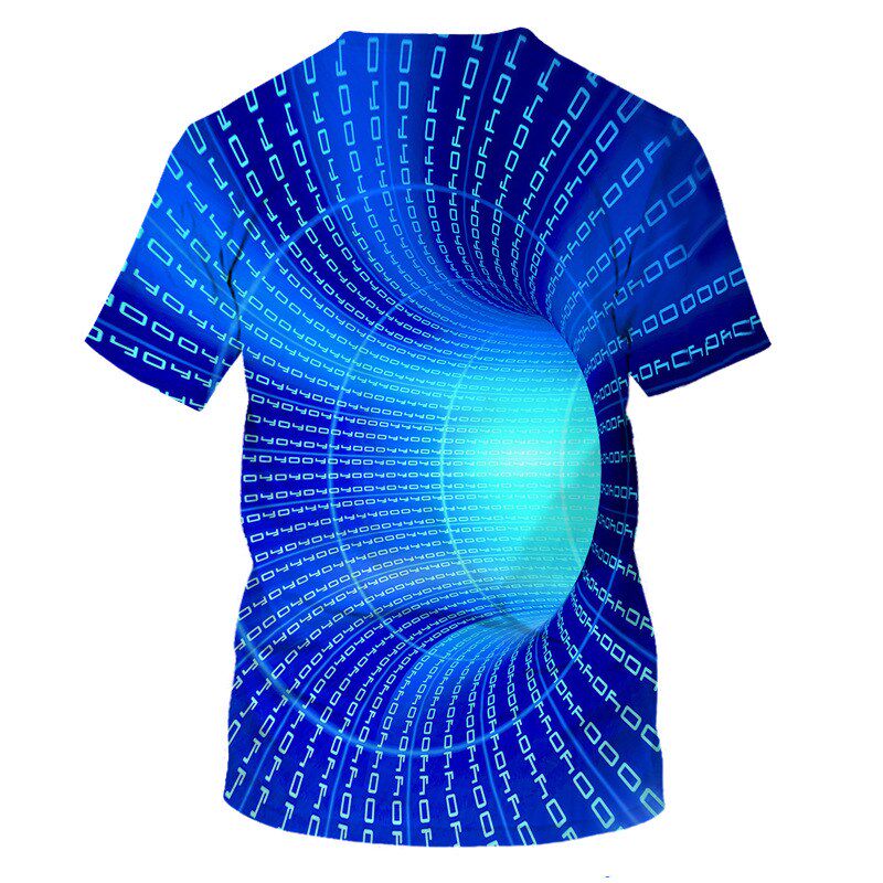 Geometric Mens Tshirt 3D Digital Printing Short Sleeve