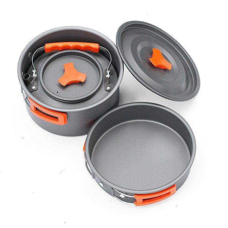 Outdoor Portable Cooking Set Foldable Aluminum Camping pots