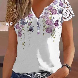 American European Womens Fashion Sleevel Summer Printed 2025