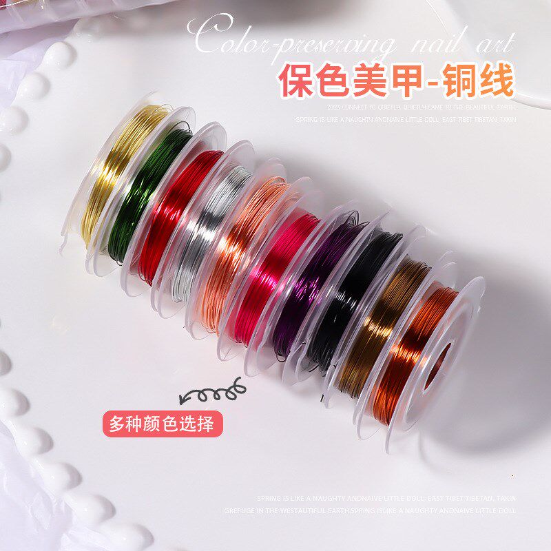 Color Preserving Copper Wire Nail Art Charms Ancient Style H