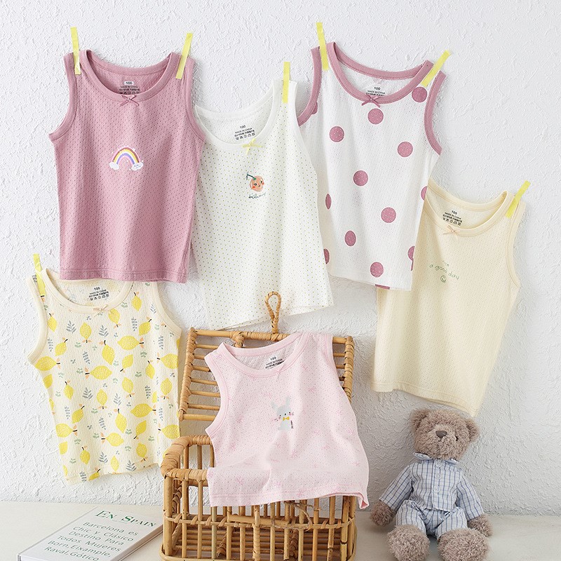 Boys Girls Summer Cotton Vest Mesh Sling for KidsSummer Cott