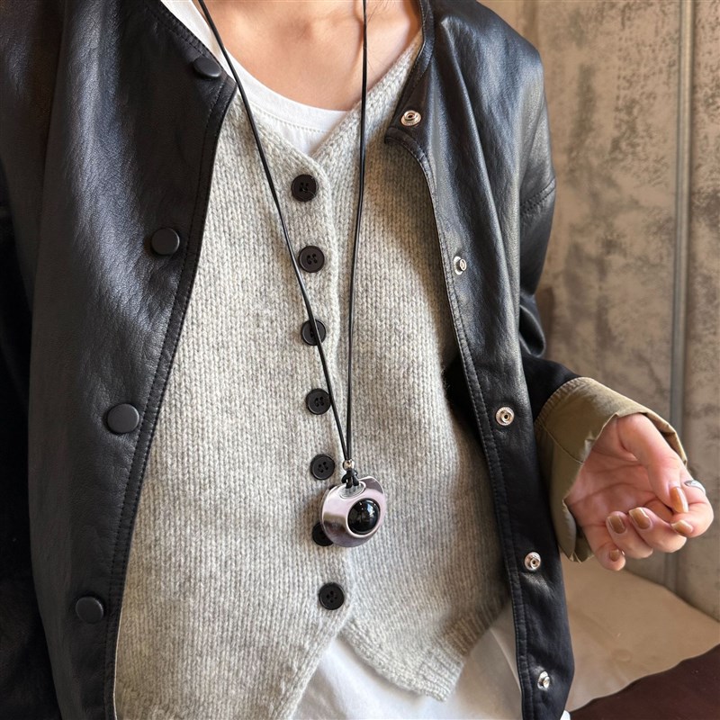 Korean Blogger Titanium Steel Leopard Resin Geometric Design