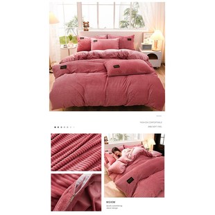 Winter Fleece Milk Velvet 4pc Bedding Set 2025 Magic Coral V
